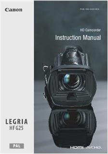 Canon Legria HF G25 manual. Camera Instructions.